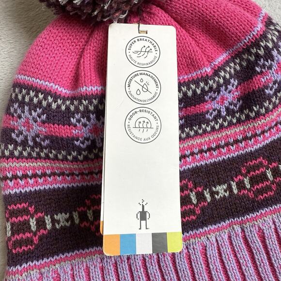 Smartwool Chair Lift Beanie Pink NWT Fair Isle Winter Ski Snowboard Outdoor - Picture 6 of 10